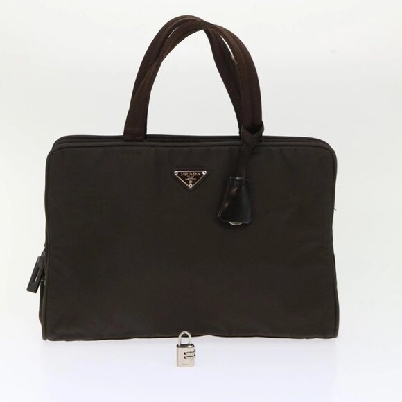 PRADA Hand Bag Nylon Brown Auth - Picture 1 of 16